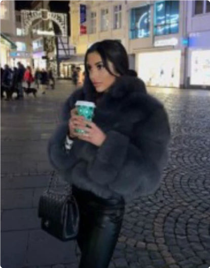 Short Lapel Long Sleeve Coat