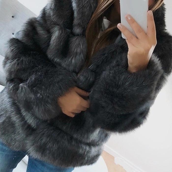 Hooded Fur Fox women's coat