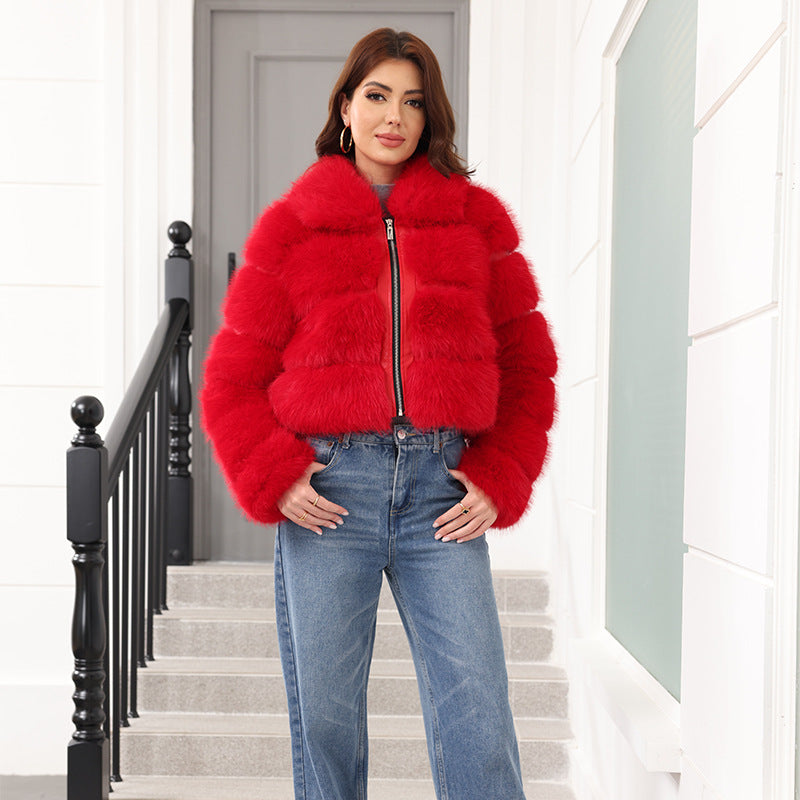 Faux Fox-fur Warm Coat