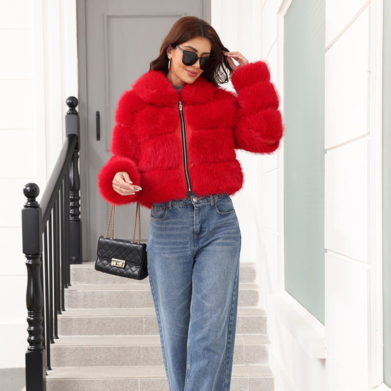 Faux Fox-fur Warm Coat